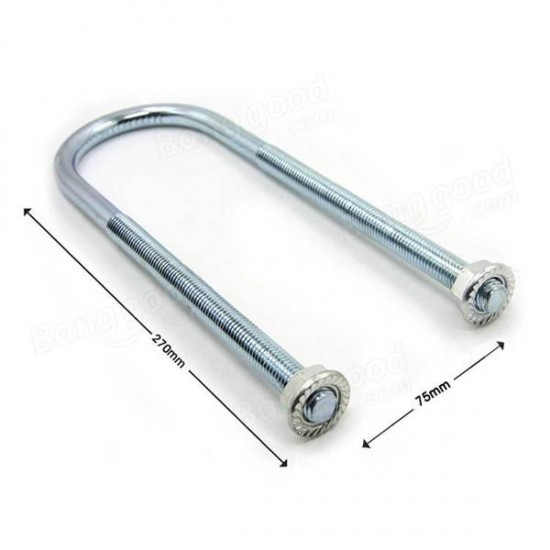 T19935 M14 2 75MM Car RV Trailer Long Round Galvanized Steel U-Bolt With Nuts