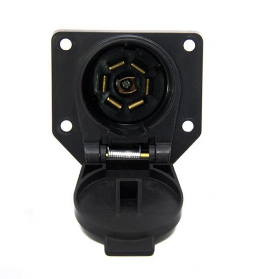 T21848 USA 7 Way Socket Round Trailer Connetor RV Light Plug Conenetor Vehicle End Female T21848 USA 7 Way Socket Round Trailer Connetor RV Light Plug Conenetor Vehicle End Female