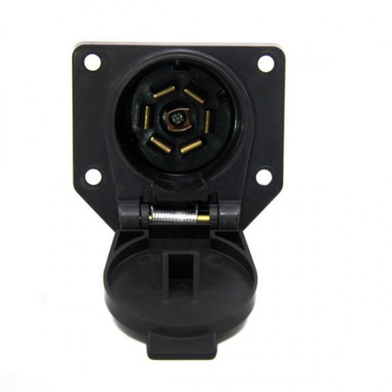 T21848 USA 7 Way Socket Round Trailer Connetor RV Light Plug Conenetor Vehicle End Female