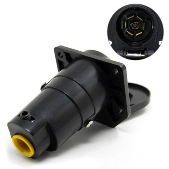 T21848 USA 7 Way Socket Round Trailer Connetor RV Light Plug Conenetor Vehicle End Female