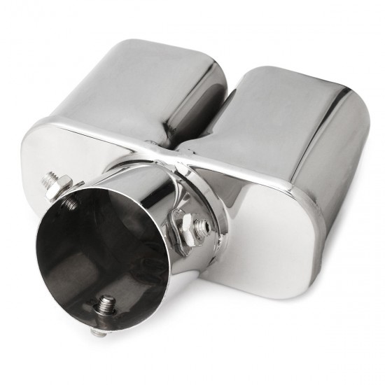 Universal 63mm 2.5 Inch Stainless Steel Car Exhaust Muffler Dual Tip End Tail Pipe Universal 63mm 2.5 Inch Stainless Steel Car Exhaust Muffler Dual Tip End Tail Pipe