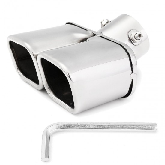 Universal 63mm 2.5 Inch Stainless Steel Car Exhaust Muffler Dual Tip End Tail Pipe Universal 63mm 2.5 Inch Stainless Steel Car Exhaust Muffler Dual Tip End Tail Pipe