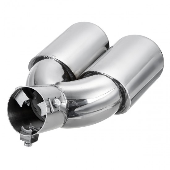 Universal 63mm Car Inlet Dual Exhaust Pipe Trim Tip Tail Muffler Stainless Steel Universal 63mm Car Inlet Dual Exhaust Pipe Trim Tip Tail Muffler Stainless Steel