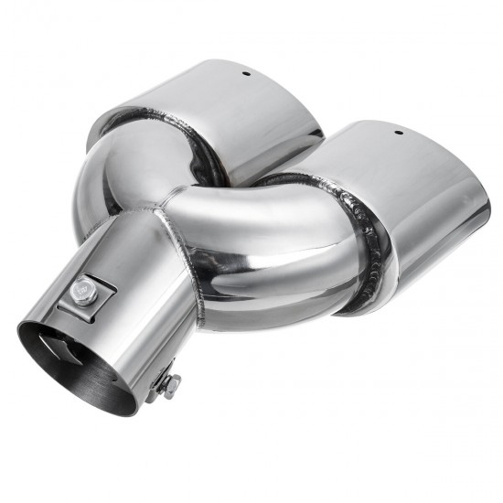 Universal 63mm Car Inlet Dual Exhaust Pipe Trim Tip Tail Muffler Stainless Steel Universal 63mm Car Inlet Dual Exhaust Pipe Trim Tip Tail Muffler Stainless Steel