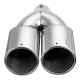 Universal 63mm Car Inlet Dual Exhaust Pipe Trim Tip Tail Muffler Stainless Steel Universal 63mm Car Inlet Dual Exhaust Pipe Trim Tip Tail Muffler Stainless Steel