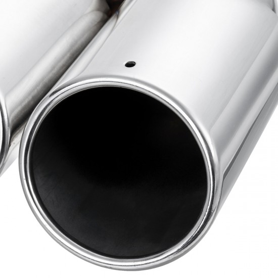Universal 63mm Car Inlet Dual Exhaust Pipe Trim Tip Tail Muffler Stainless Steel Universal 63mm Car Inlet Dual Exhaust Pipe Trim Tip Tail Muffler Stainless Steel