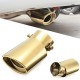 Universal 63mm Inlet Exhaust Muffler Tip Silencer Auto Gold Stainless Steel