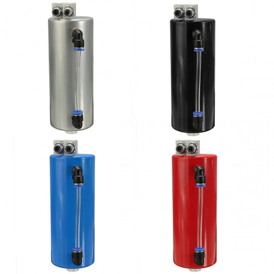 Universal Aluminum Racing Engine Oil Catch Tank CAN Reservoir Billet Round Universal Aluminum Racing Engine Oil Catch Tank CAN Reservoir Billet Round