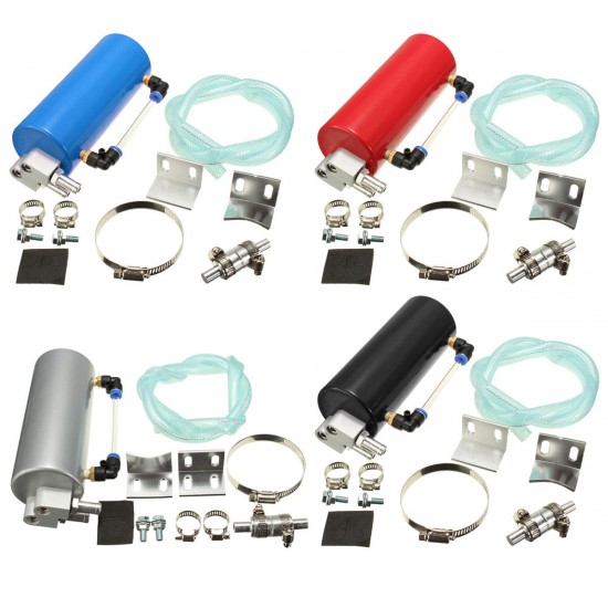 Universal Aluminum Racing Engine Oil Catch Tank CAN Reservoir Billet Round Universal Aluminum Racing Engine Oil Catch Tank CAN Reservoir Billet Round