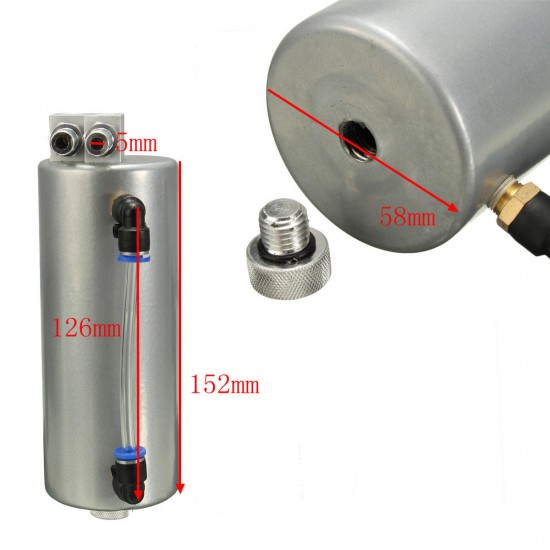 Universal Aluminum Racing Engine Oil Catch Tank CAN Reservoir Billet Round Universal Aluminum Racing Engine Oil Catch Tank CAN Reservoir Billet Round
