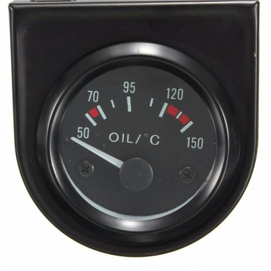 Universal Car Black Pointer Oil Temperature Temp Gauge 50-150°LED Light 2inch 52mm Universal Car Black Pointer O Universal Car Black Pointer Oil Temperature Temp Gauge 50-150°LED Light 2inch 52mm Universal Car Black Pointer O