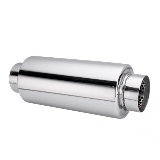 Universal Exhaust Muffler Resonator 304 Stainless Steel 2.5 Inch Inelt 2.5 Inch Outlet Universal Exhaust Muffler Resonator 304 Stainless Steel 2.5 Inch Inelt 2.5 Inch Outlet