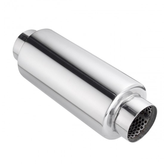 Universal Exhaust Muffler Resonator 304 Stainless Steel 2.5 Inch Inelt 2.5 Inch Outlet Universal Exhaust Muffler Resonator 304 Stainless Steel 2.5 Inch Inelt 2.5 Inch Outlet