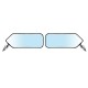 Universal F1 Style Blue Metal Bracket Side Car Left and Right Mirror