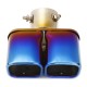 Universal Half-Grilled Blue Double Outlet Exhaust Muffler Tip End Tail Pipe Universal Half-Grilled Blue Double Outlet Exhaust Muffler Tip End Tail Pipe