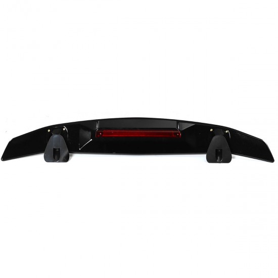 Universal Perforated Sedan Car Sports Tail Fixed Spoiler Wing Car Modified Rear Wing Brilliant Black