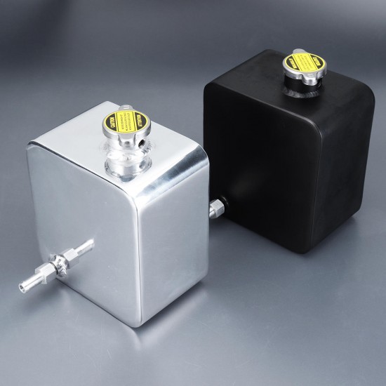 Universal Polished 2.5L Aluminum Water Coolant Radiator Overflow Recovery Tank Universal Polished 2.5L Aluminum Water Coolant Radiator Overflow Recovery Tank