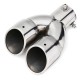 Universal Silver Double Outlet Exhaust Muffler Tip End Tail Pipe Universal Silver Double Outlet Exhaust Muffler Tip End Tail Pipe