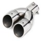 Universal Silver Double Outlet Exhaust Muffler Tip End Tail Pipe