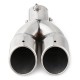 Universal Silver Double Outlet Exhaust Muffler Tip End Tail Pipe Universal Silver Double Outlet Exhaust Muffler Tip End Tail Pipe