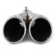Universal Silver Double Outlet Exhaust Muffler Tip End Tail Pipe Universal Silver Double Outlet Exhaust Muffler Tip End Tail Pipe