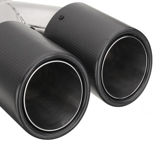 Universal Stainless Steel Car Dual Tail Exhaust Muffler Tip 60-63mm Inlet Carbon Fiber Universal Stainless Steel Car Dual Tail Exhaust Muffler Tip 60-63mm Inlet Carbon Fiber