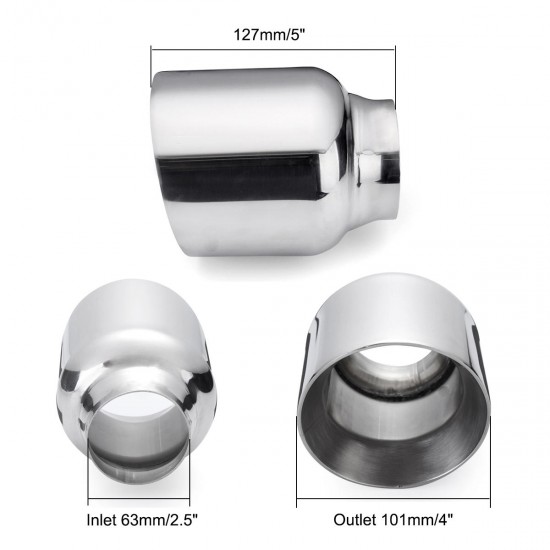 Universal Stainless Steel Exhaust Muffler Double Wall Round Slant Universal Stainless Steel Exhaust Muffler Double Wall Round Slant