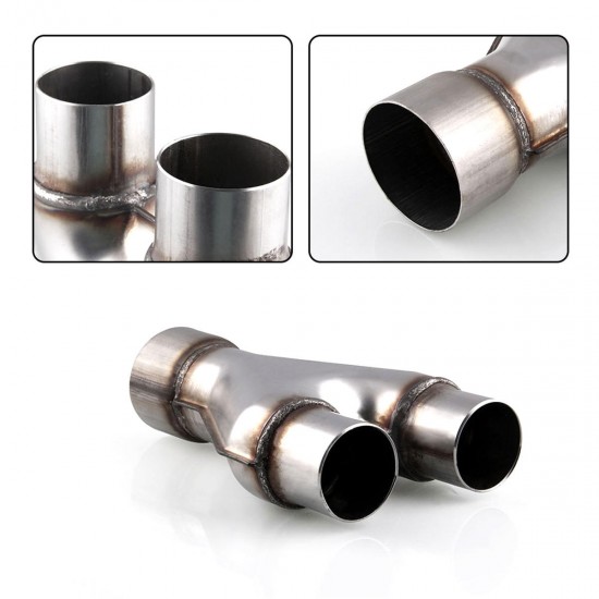 Universal Stainless Steel Exhaust Y-Pipe Piece Adapter 2.25inch Single & 2.25inch Dual