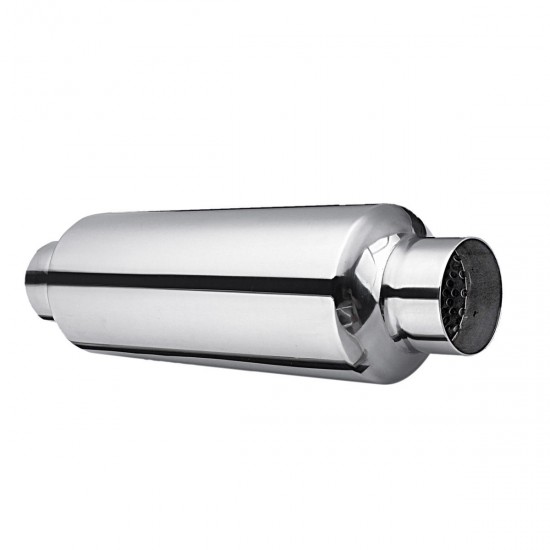 Universal Turbine Exhaust Muffler Resonator 304 Stainless Steel 2.5 Inch Inlet 2.5 Inch Outlet Universal Turbine Exhaust Muffler Resonator 304 Stainless Steel 2.5 Inch Inlet 2.5 Inch Outlet