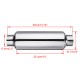 Universal Turbine Exhaust Muffler Resonator 304 Stainless Steel 2.5 Inch Inlet 2.5 Inch Outlet Universal Turbine Exhaust Muffler Resonator 304 Stainless Steel 2.5 Inch Inlet 2.5 Inch Outlet