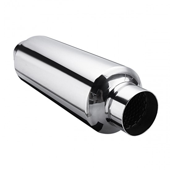 Universal Turbine Exhaust Muffler Resonator 304 Stainless Steel 2.5 Inch Inlet 2.5 Inch Outlet Universal Turbine Exhaust Muffler Resonator 304 Stainless Steel 2.5 Inch Inlet 2.5 Inch Outlet