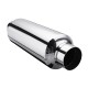 Universal Turbine Exhaust Muffler Resonator 304 Stainless Steel 2.5 Inch Inlet 2.5 Inch Outlet