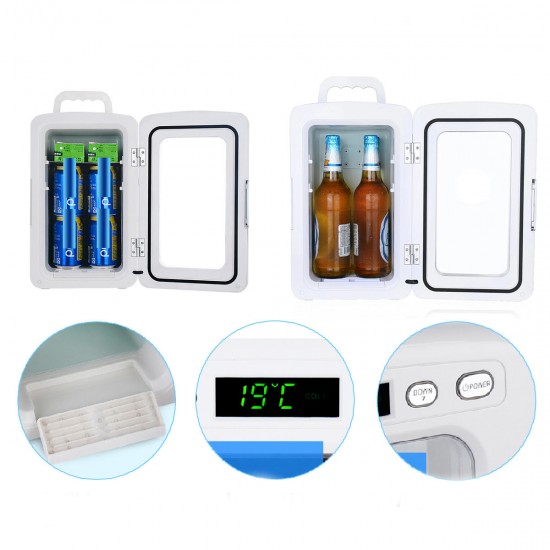 10L Car 12V Home 220V Mini Refrigerator Dual System Temperature Control Portable