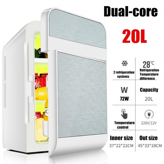 20L Single Dual-core Car Mini Fridge Travel Cool & Warmer Home Refrigerator 220V/12V 20L Single Dual-core Car Mini Fridge Travel Cool & Warmer Home Refrigerator 220V/12V