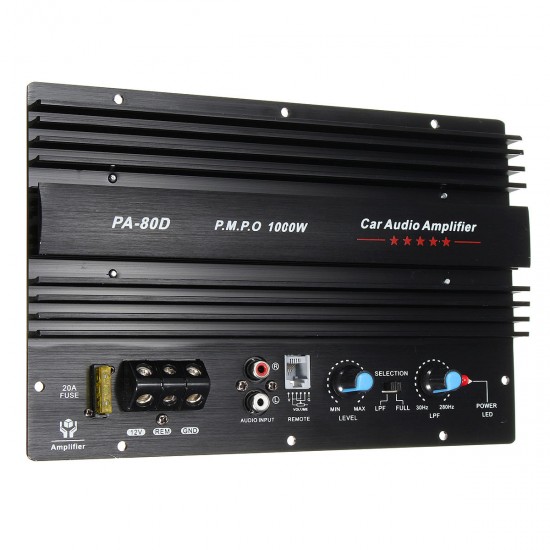 12V 1000W Mono Car Audio Power Amplifier Powerful Bass Subwoofers Amp