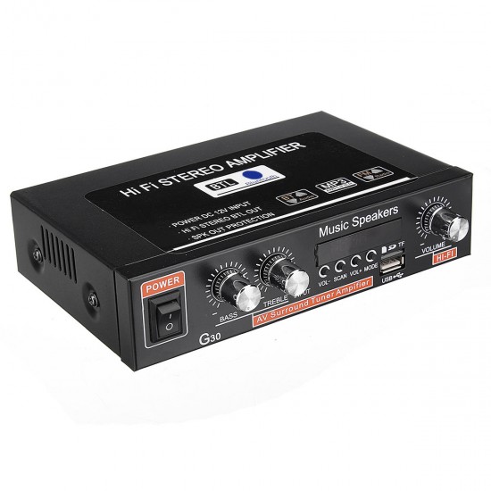 12V 220V Two-way Car Audio bluetooth 2 Channel Digital Power Car Amplifier