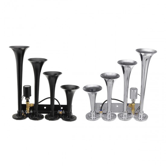 149DB 4/FOUR Metal Trumpet Air Horn Chrome Train Car Truck Boat 12V 24V 149DB 4/FOUR Metal Trumpet Air Horn Chrome Train Car Truck Boat 12V 24V