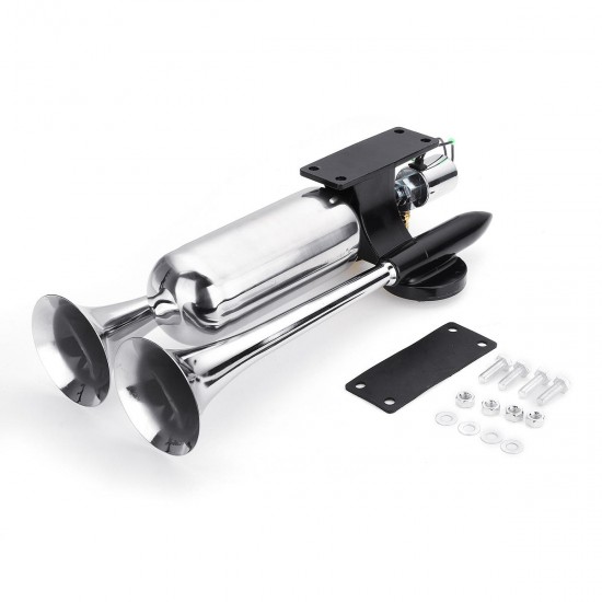 175DB Car Truck Train Boat Dual Trumpet Air Horn Chrome Compressor Kit 24V Auto 175DB Car Truck Train Boat Dual Trumpet Air Horn Chrome Compressor Kit 24V Auto