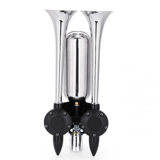 175DB Car Truck Train Boat Dual Trumpet Air Horn Chrome Compressor Kit 24V Auto 175DB Car Truck Train Boat Dual Trumpet Air Horn Chrome Compressor Kit 24V Auto