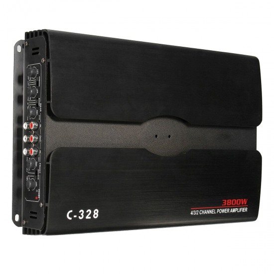 3800W 4 Channel Aluminum Alloy Car Audio Amplifier Power Stereo Speaker PowerVox 3800W 4 Channel Aluminum Alloy Car Audio Amplifier Power Stereo Speaker PowerVox