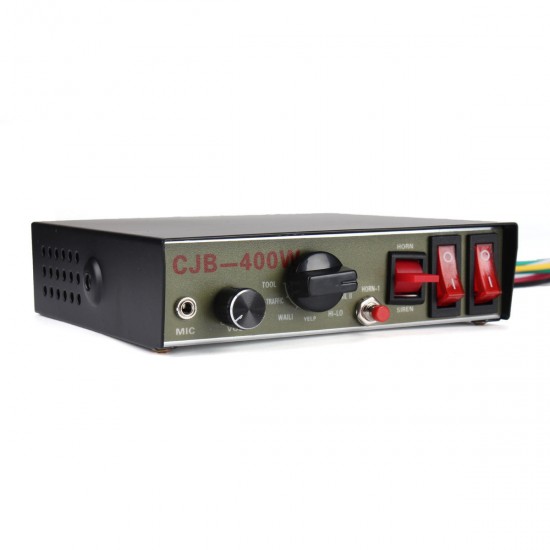 400W 8 Sound Loud Car Warning Alarm Police Fire Siren Horn PA Speaker MIC System