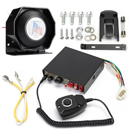 400W 8 Sound Loud Car Warning Alarm Police Fire Siren Horn PA Speaker MIC System 400W 8 Sound Loud Car Warning Alarm Police Fire Siren Horn PA Speaker MIC System