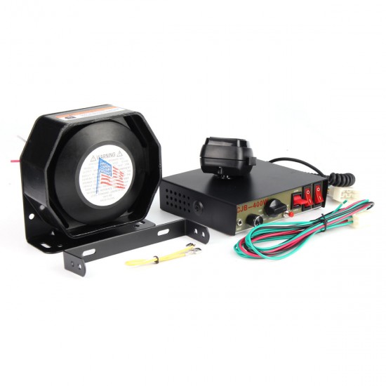 400W 8 Sound Loud Car Warning Alarm Police Fire Siren Horn PA Speaker MIC System 400W 8 Sound Loud Car Warning Alarm Police Fire Siren Horn PA Speaker MIC System