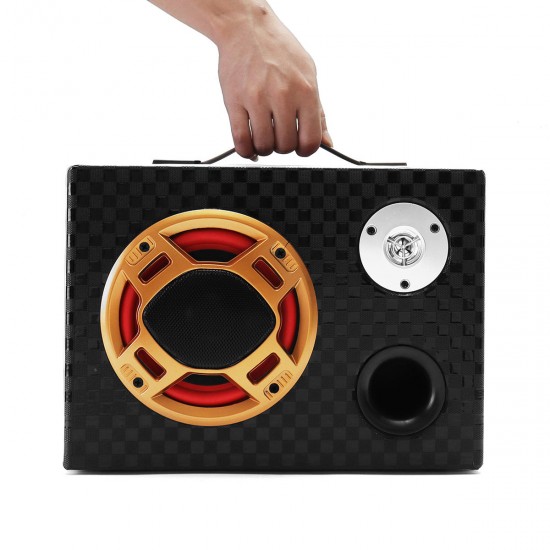 6 Inch 12V 24V 220V Remote Control bluetooth Square Leather Car Home Audio Subwoofer Power Speaker