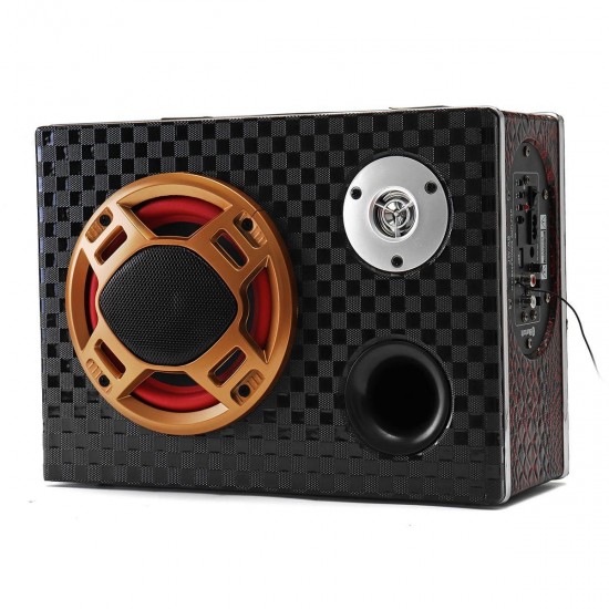 6 Inch 12V 24V 220V Remote Control bluetooth Square Leather Car Home Audio Subwoofer Power Speaker