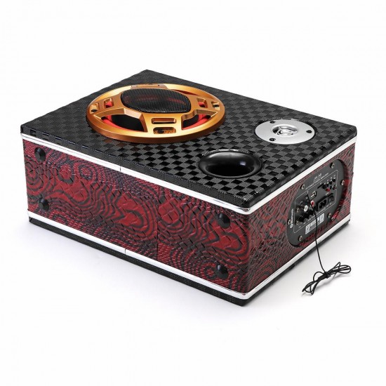 6 Inch 12V 24V 220V Remote Control bluetooth Square Leather Car Home Audio Subwoofer Power Speaker