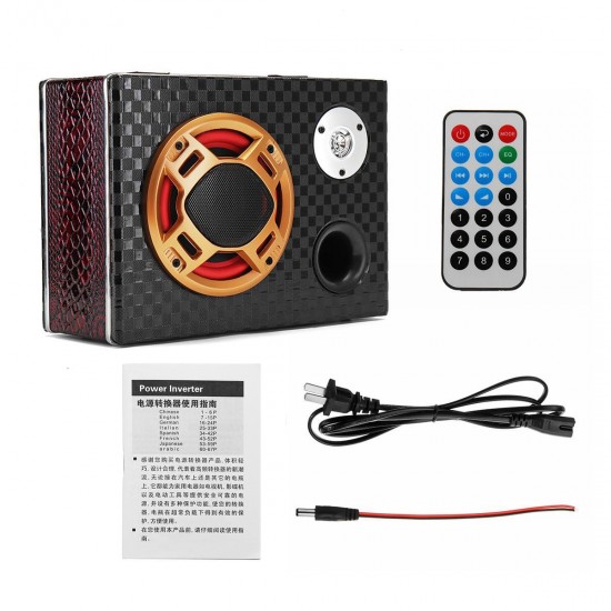 6 Inch 12V 24V 220V Remote Control bluetooth Square Leather Car Home Audio Subwoofer Power Speaker