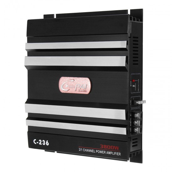 C-236 3800 Watt 2 Channel Powerful Car Audio Amplifier Bass AMP Aluminum 12V DC C-236 3800 Watt 2 Channel Powerful Car Audio Amplifier Bass AMP Aluminum 12V DC