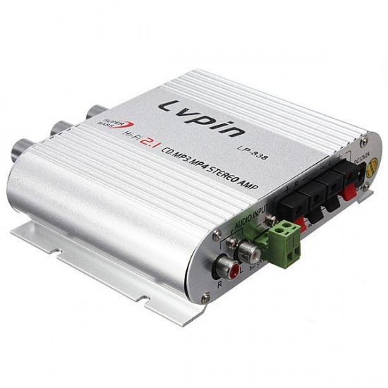 LP-838 20W 12V Super Bass Mini Hi-Fi Stereo Amplifier Booster Radio MP3 LP-838 20W 12V Super Bass Mini Hi-Fi Stereo Amplifier Booster Radio MP3
