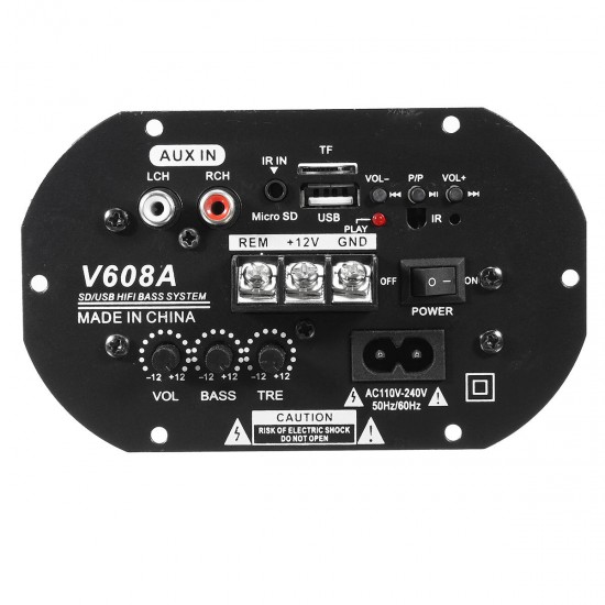 V608A 80W High Power Bass Car Hi-Fi Subwoofer Amplifier Board Module TF USB 110V-220V V608A 80W High Power Bass Car Hi-Fi Subwoofer Amplifier Board Module TF USB 110V-220V
